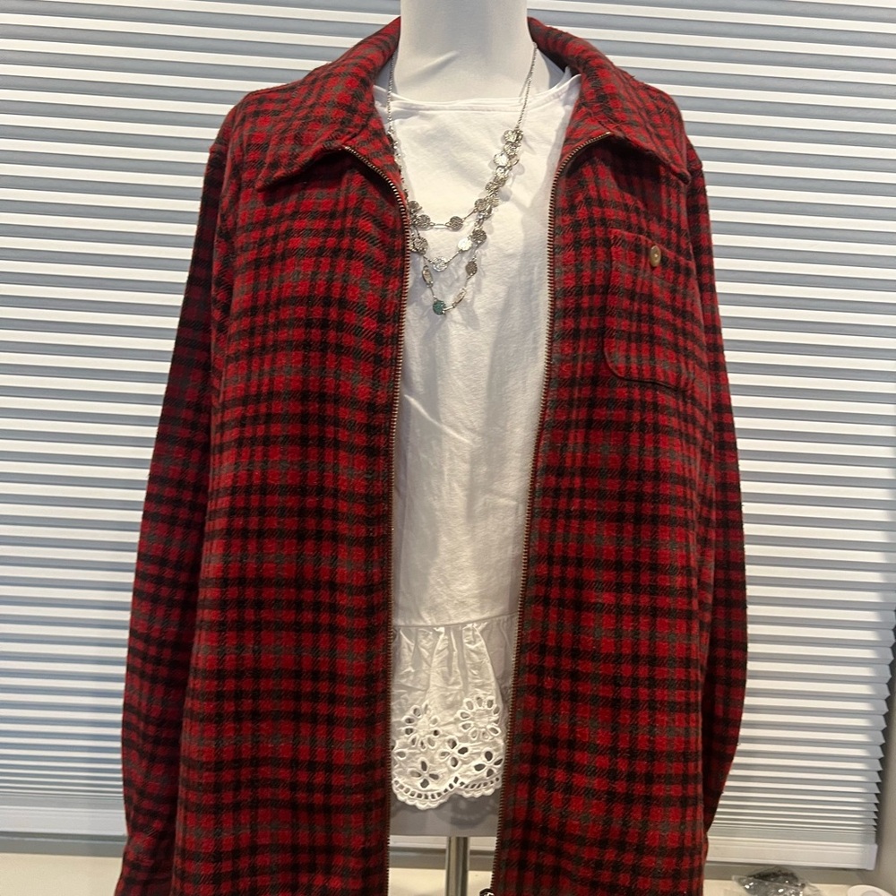 Woolrich Red and Black Plaid Utility Jacket